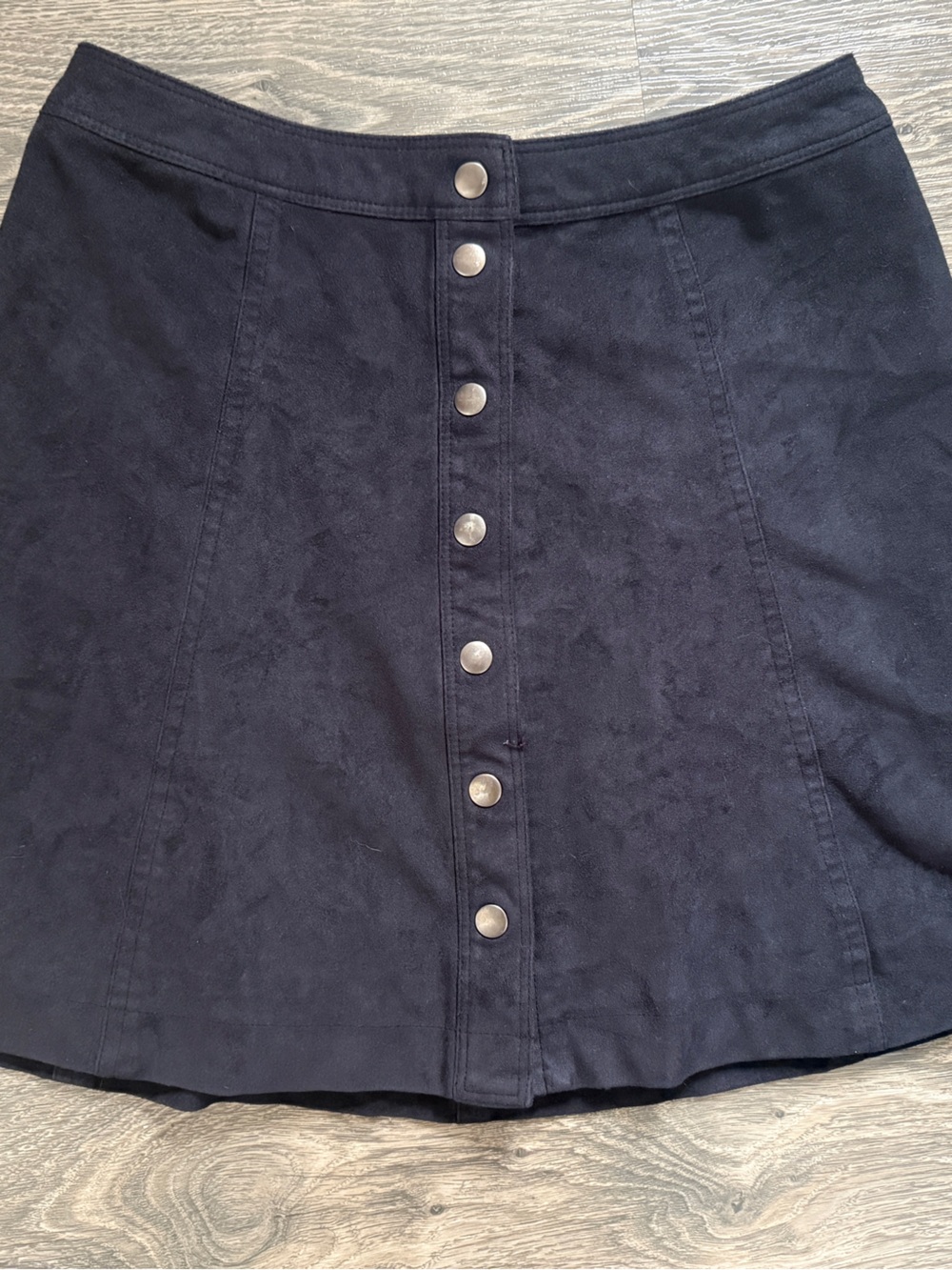 Abercrombie & Fitch Black Button-Front Skater Skirt